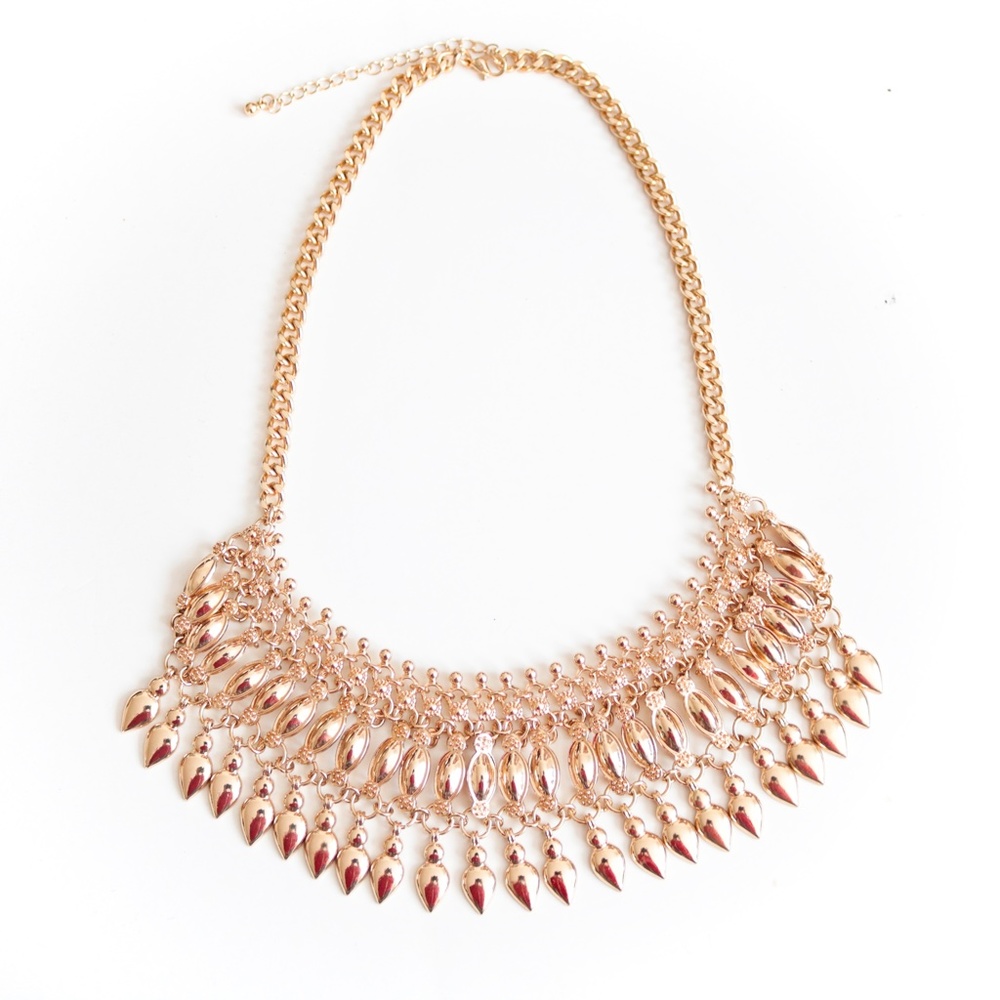 Gold Layered Statement Bib Chain Necklace